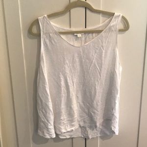 JJill white linen tank, large